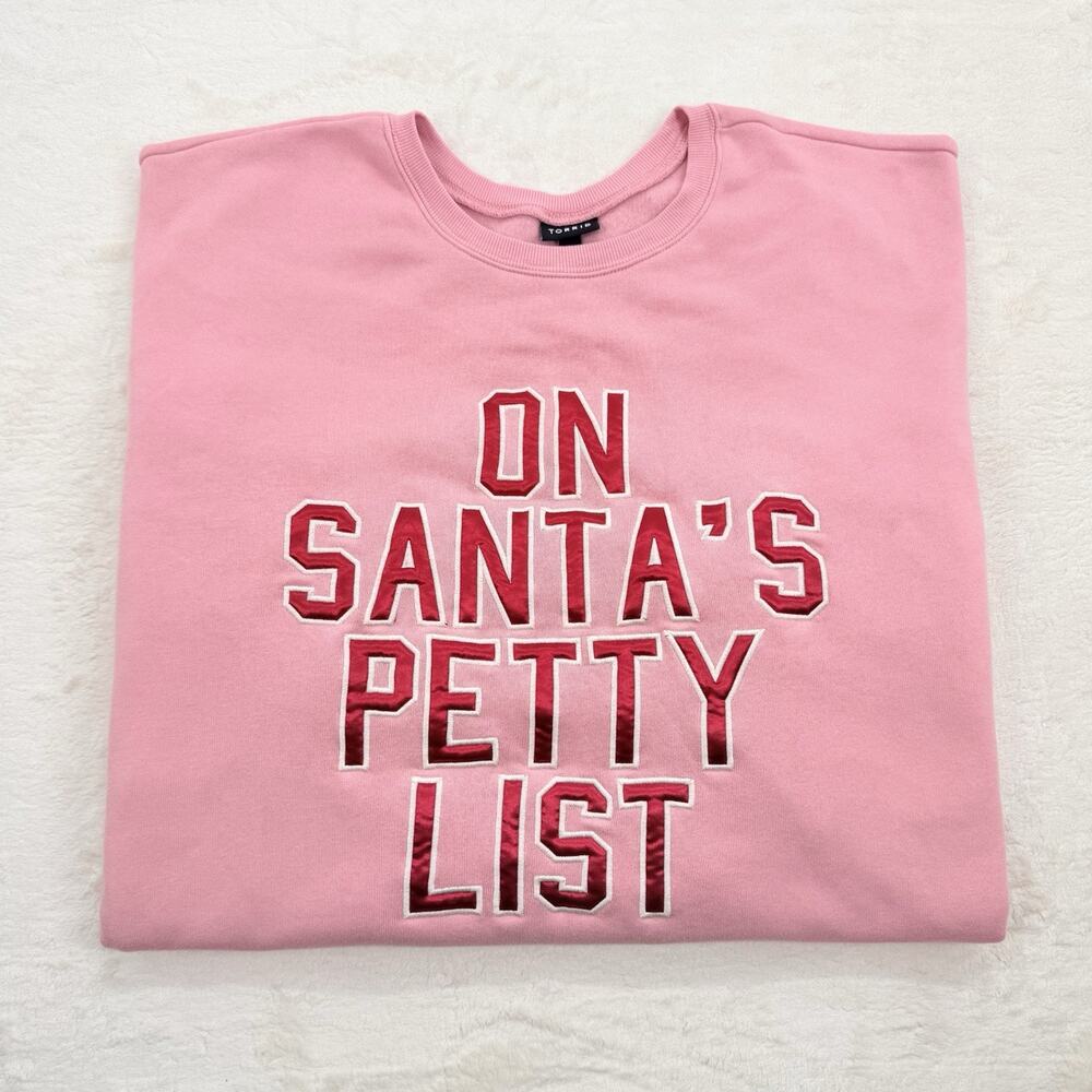 Torrid Plus Women’s “On Santa’s Petty List” Pink Christmas Sweater Size 5x